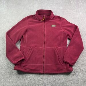 LL Bean Jacket Women Medium Red Burgundy Mountain Classic Fleece Full Zip Warm